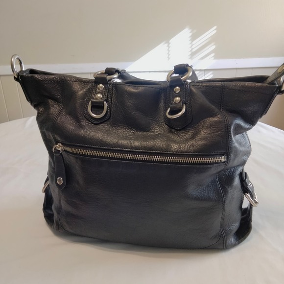 Coach Black Leather Purse Satchel Handbag - Picture 4 of 16